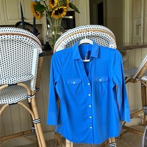 A Brand new tags and all Gorgeous sea blue button down comfortable blouse!